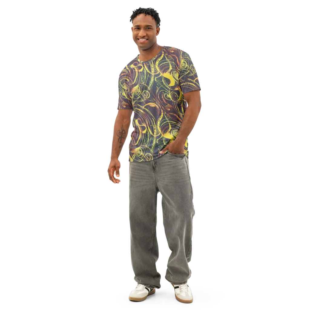 Lunar Riptide on Men's Cotton Crew Neck T-Shirt — Front