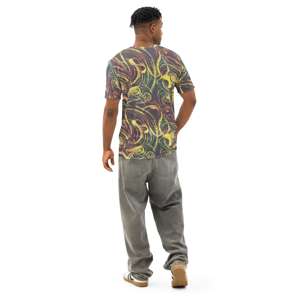 Lunar Riptide on Men's Cotton Crew Neck T-Shirt — Back