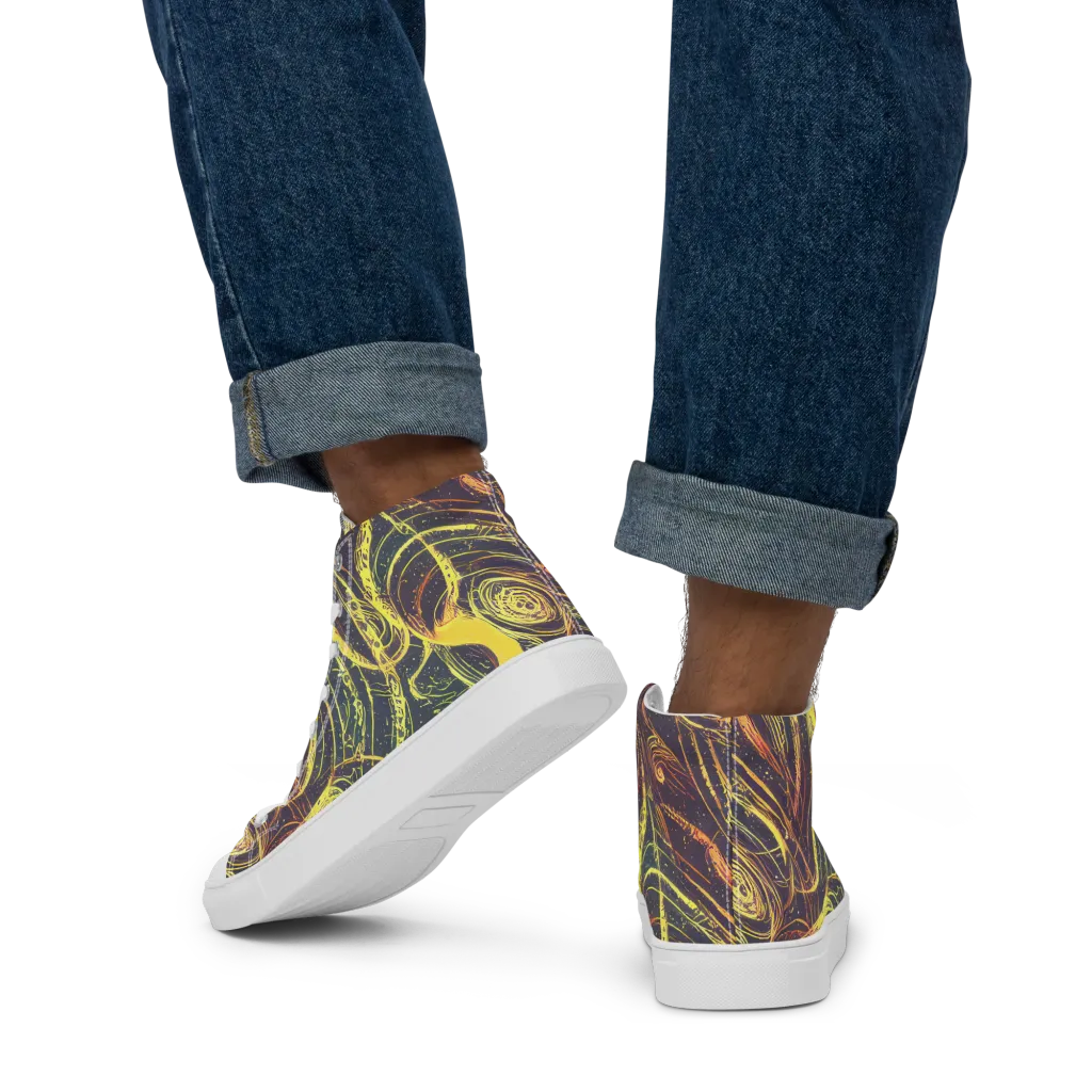 Lunar Riptide on Men's High Top Canvas Shoes — Back
