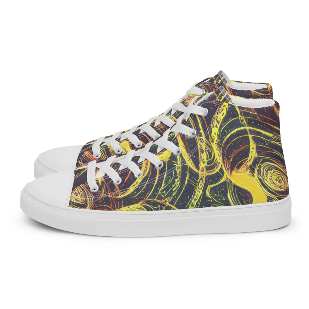 Lunar Riptide on Women's High Top Canvas Shoes — Left