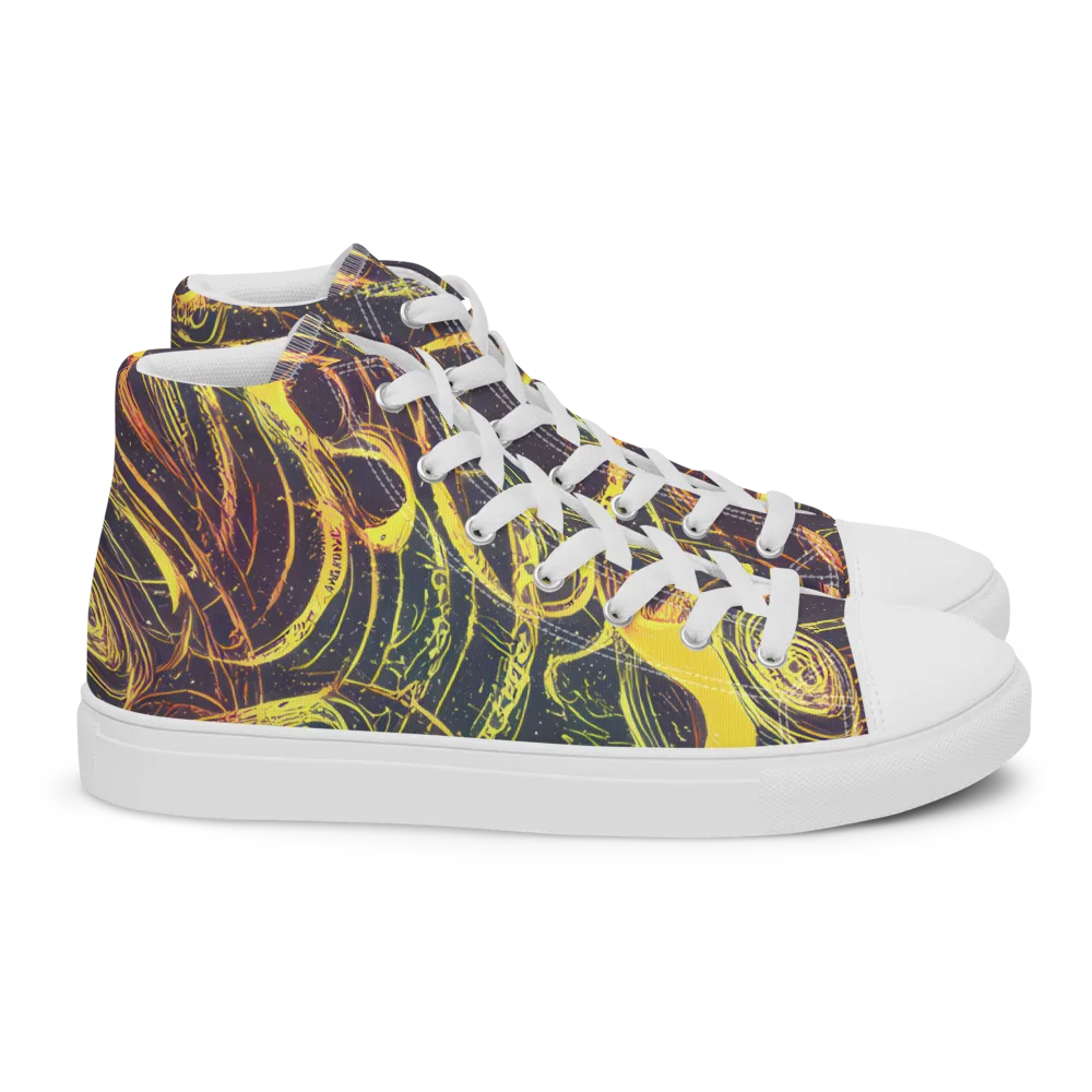 Lunar Riptide on Women's High Top Canvas Shoes — Right
