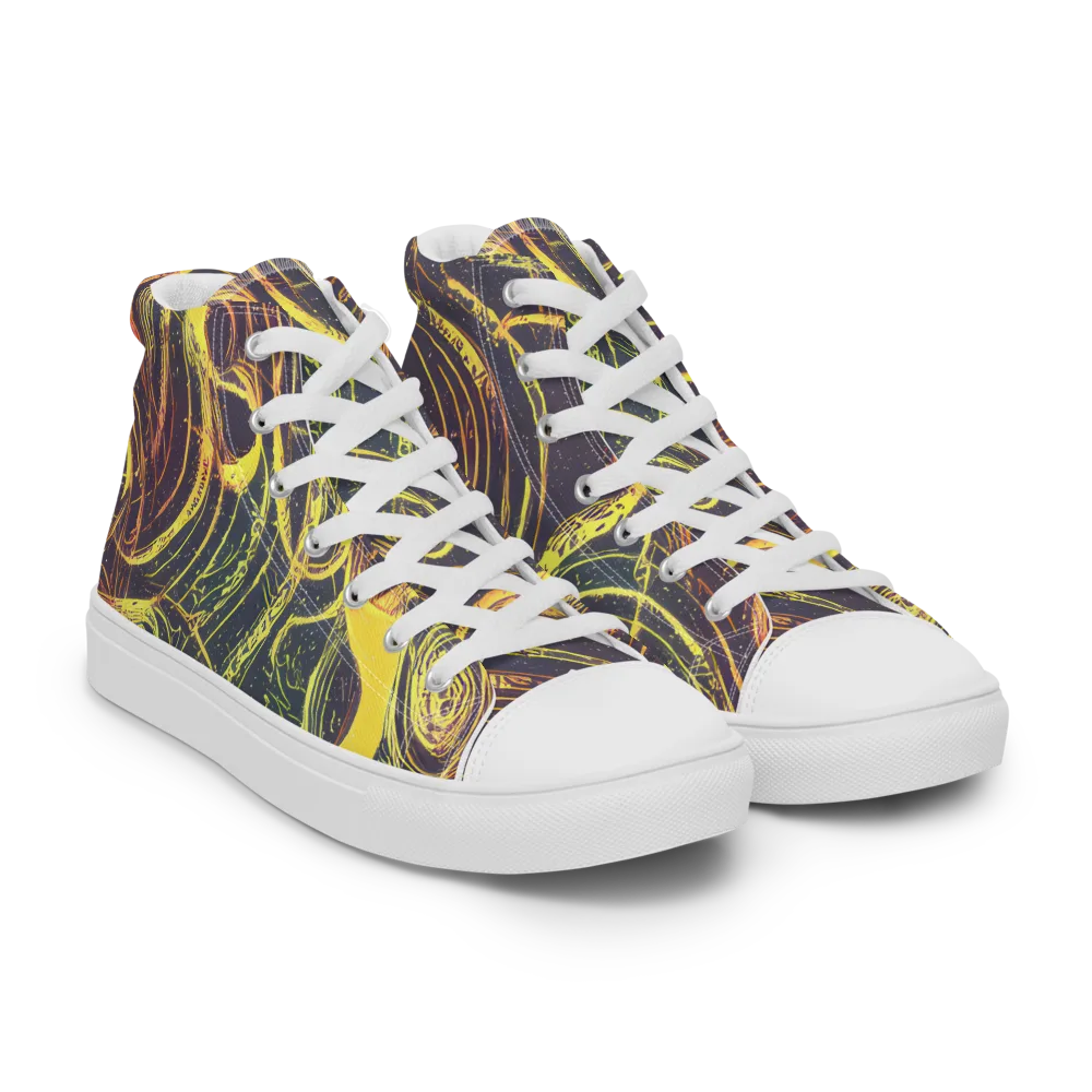 Lunar Riptide on Women's High Top Canvas Shoes — Right Front