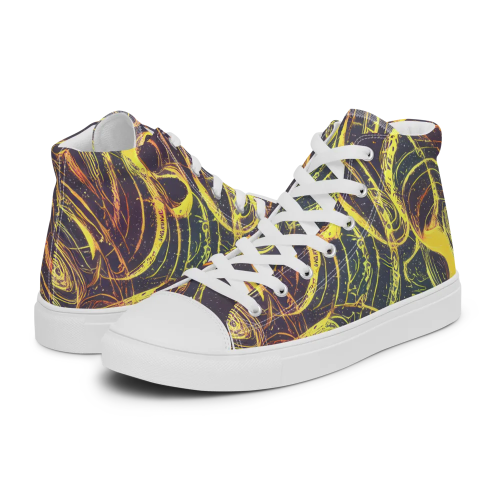 Lunar Riptide on Women's High Top Canvas Shoes — Left