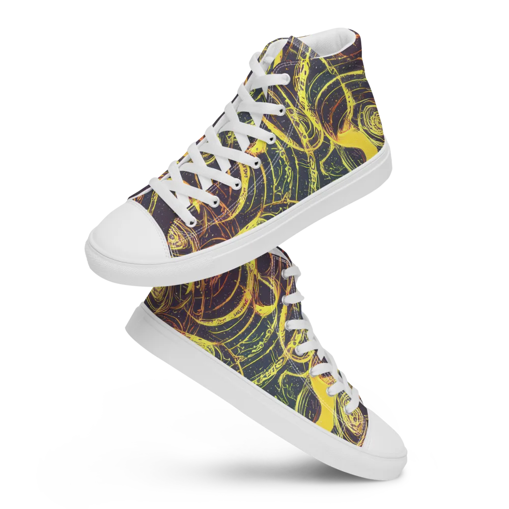 Lunar Riptide on Women's High Top Canvas Shoes — Front