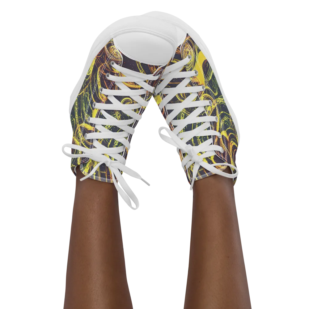 Lunar Riptide on Women's High Top Canvas Shoes — Front