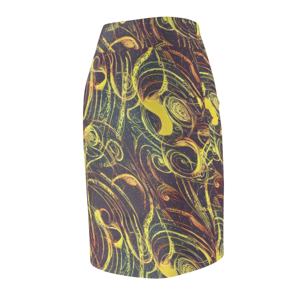 Lunar Riptide on Pencil Skirt — Back Side