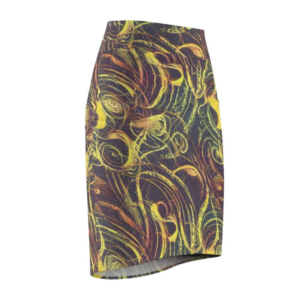 Lunar Riptide on Pencil Skirt — Front Side