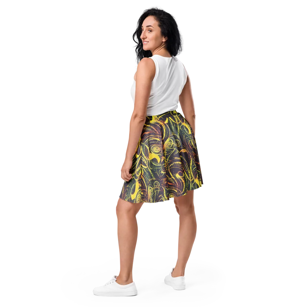 Lunar Riptide on Skater Skirt — Back