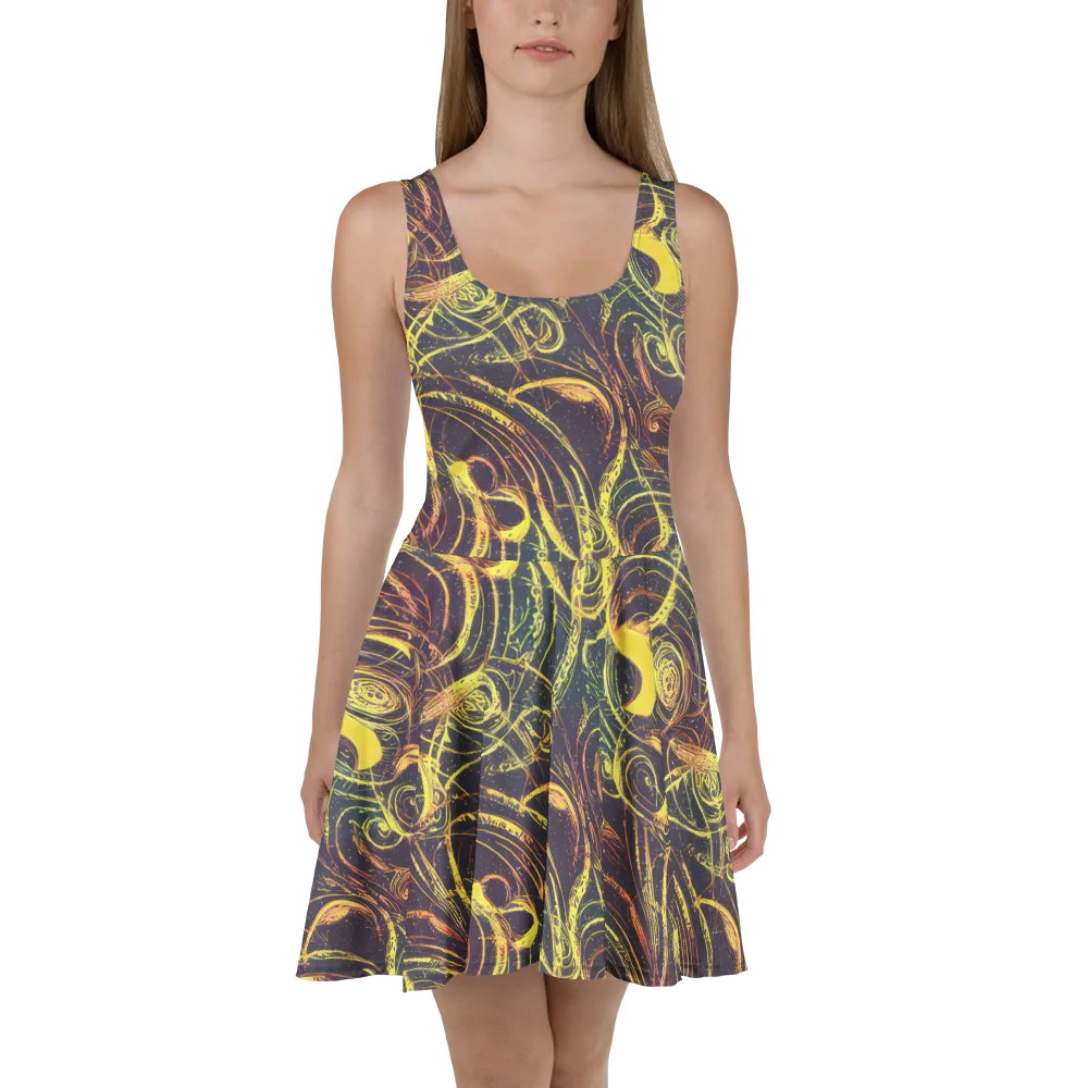 Lunar Riptide on Skater Dress — Front