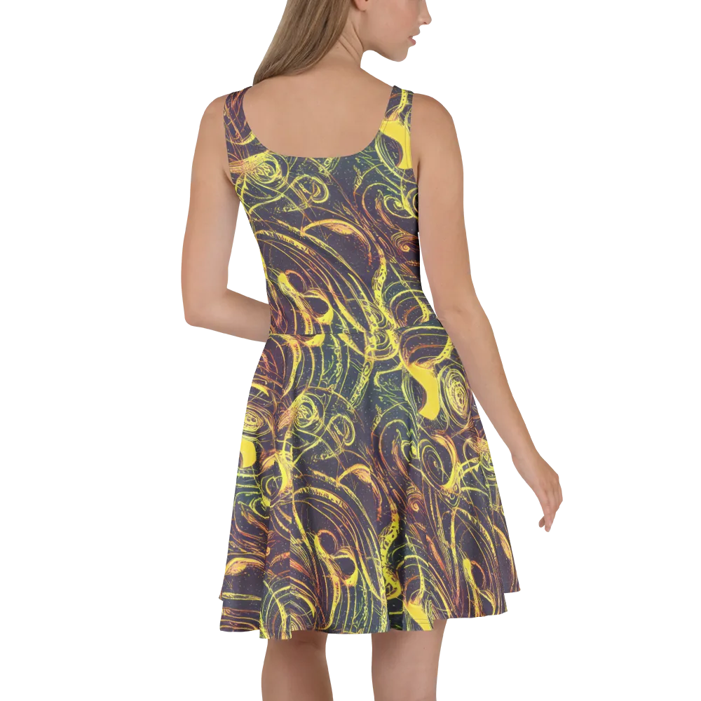 Lunar Riptide on Skater Dress — Back