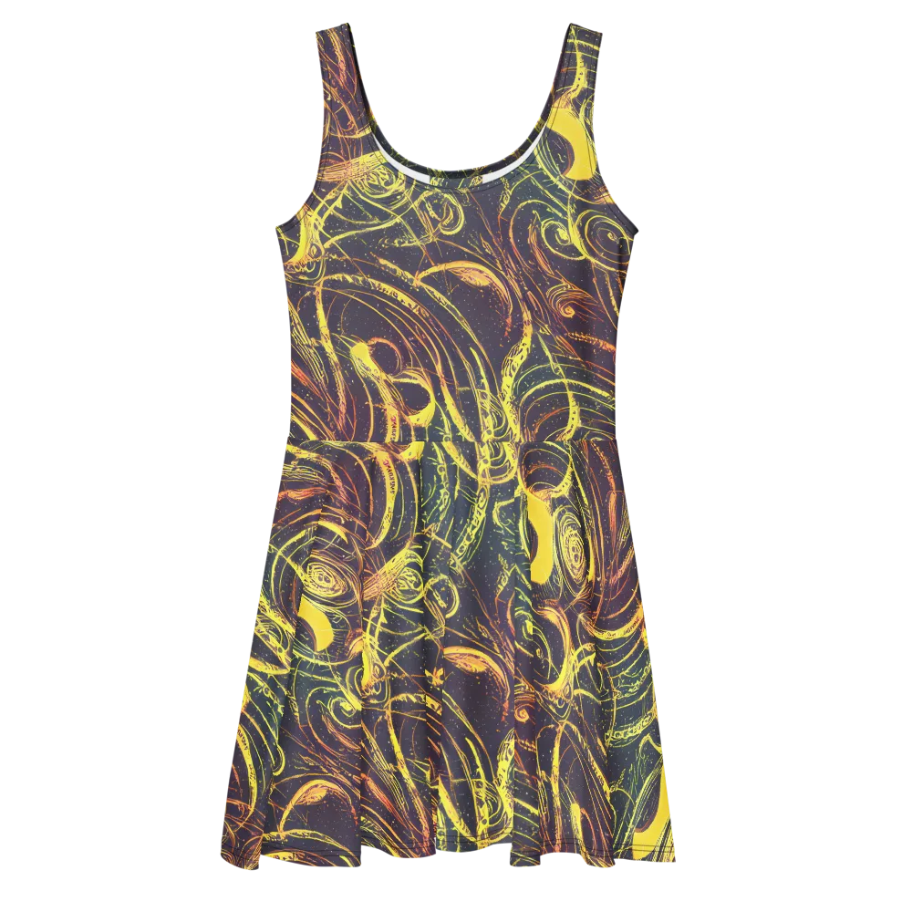 Lunar Riptide on Skater Dress — Front
