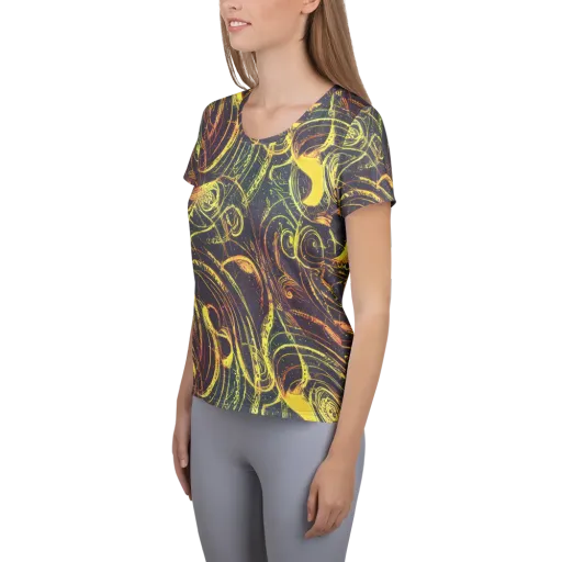 Lunar Riptide on a Women's Athletic T-Shirt