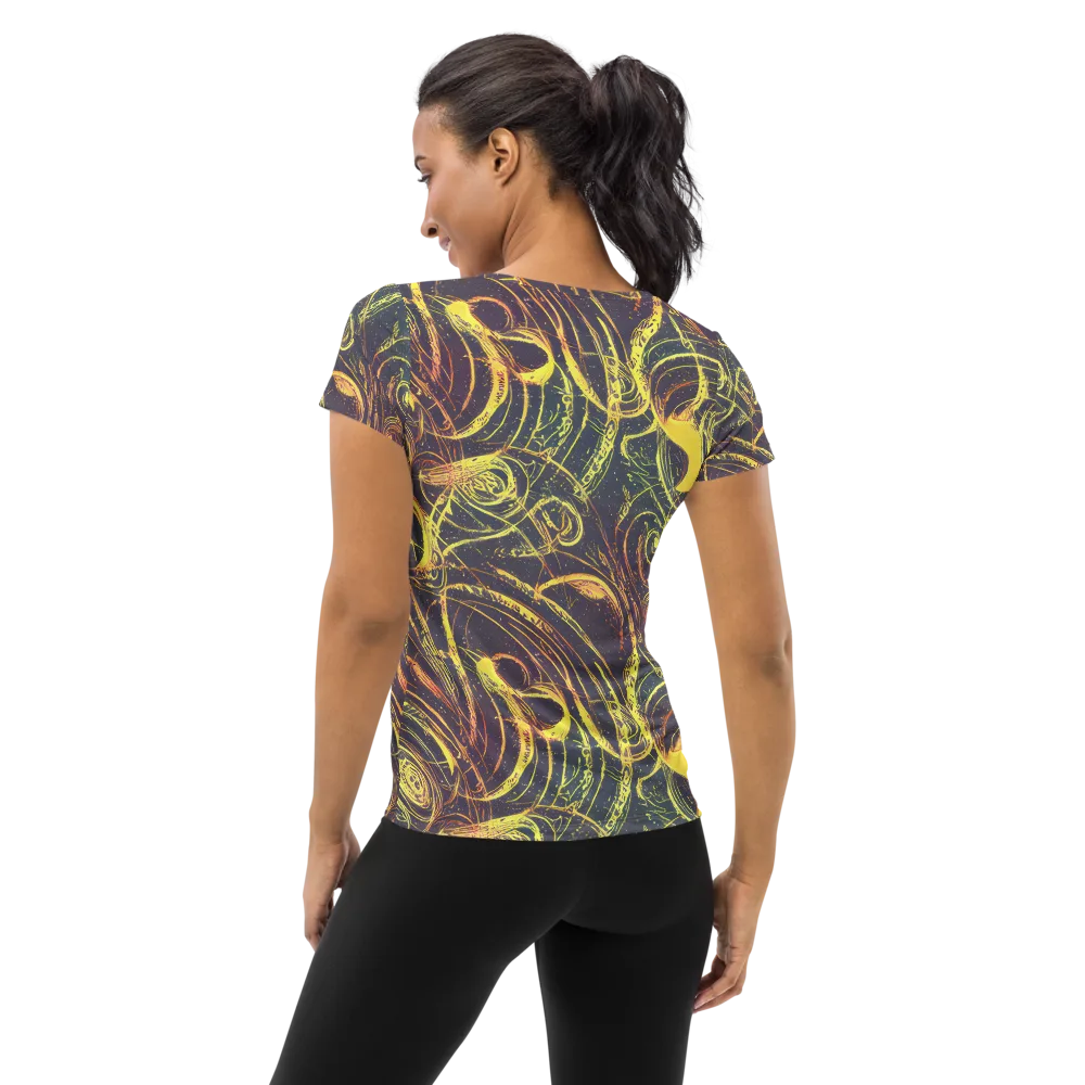 Lunar Riptide on Women's Athletic T-Shirt — Back
