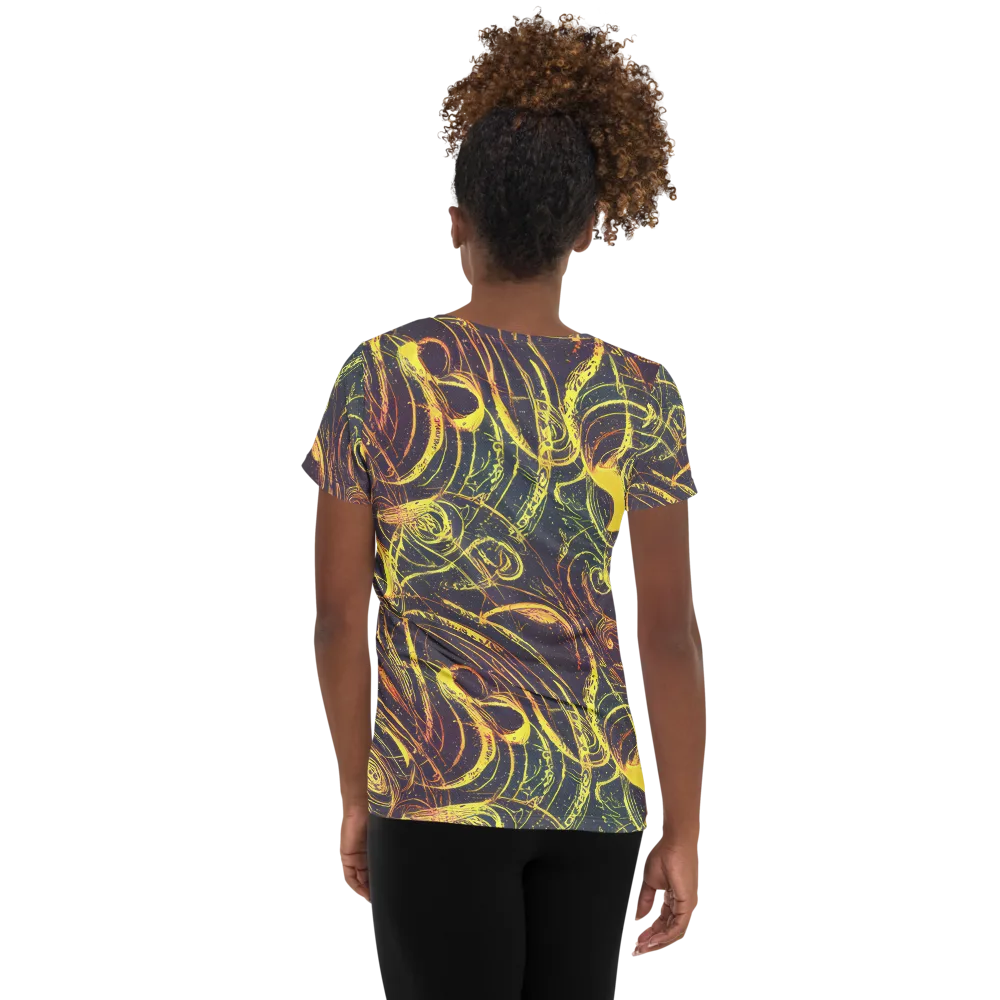 Lunar Riptide on Women's Athletic T-Shirt — Back