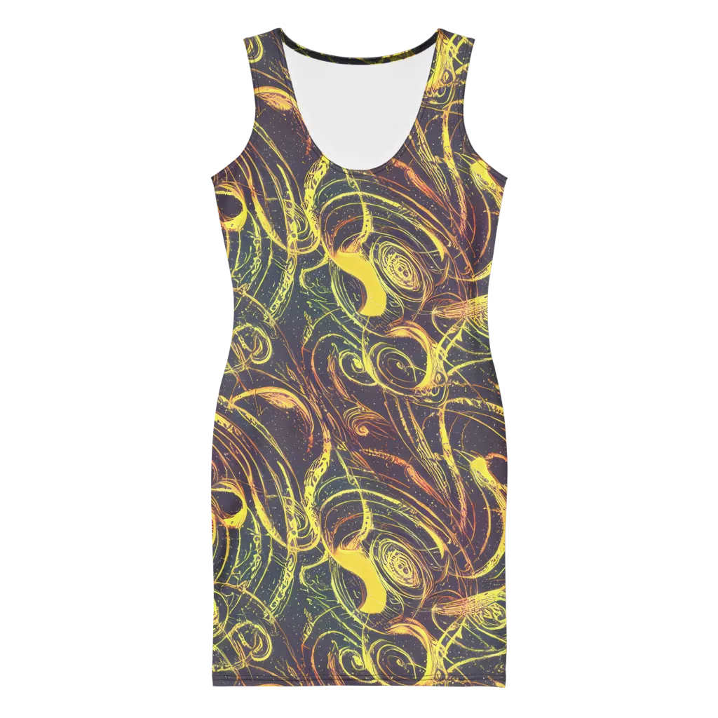 Lunar Riptide on Bodycon Dress — Front