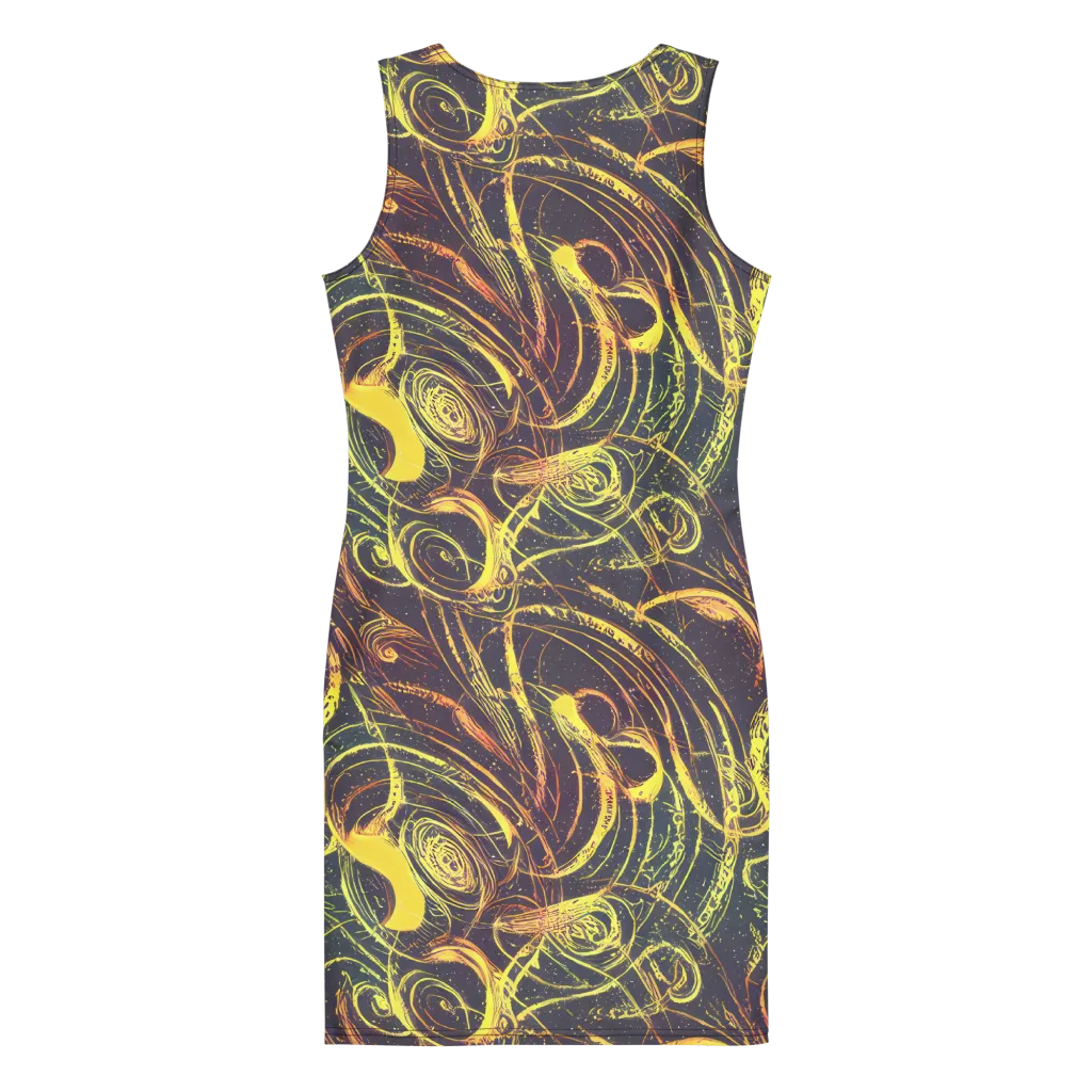 Lunar Riptide on Bodycon Dress — Back
