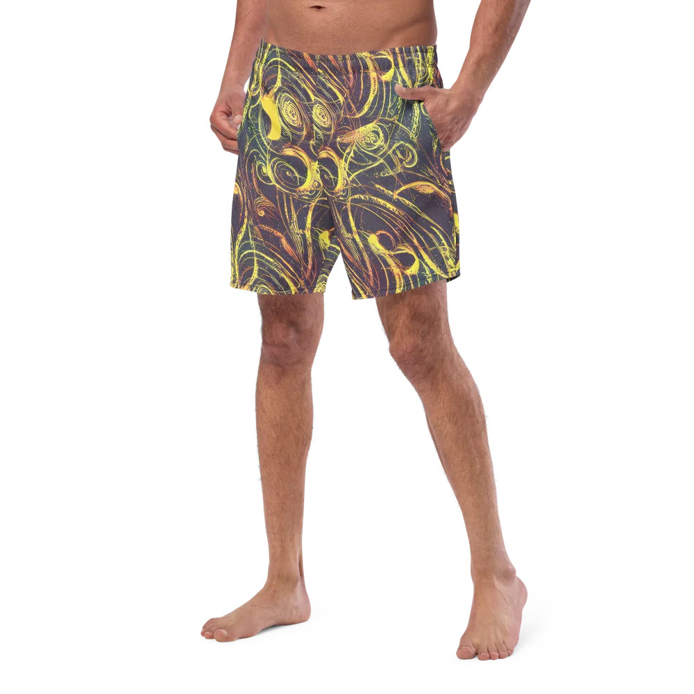 Lunar Riptide on Swim Trunks — Left Front
