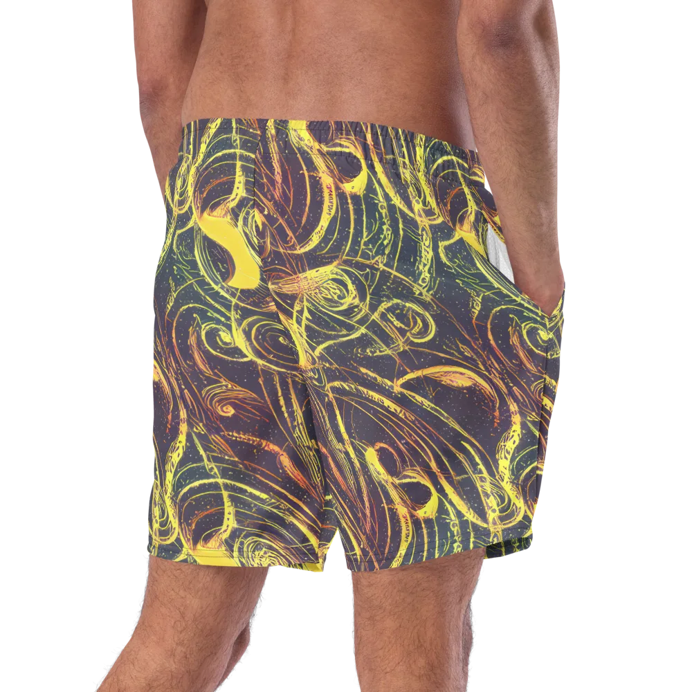 Lunar Riptide on Swim Trunks — Right Back