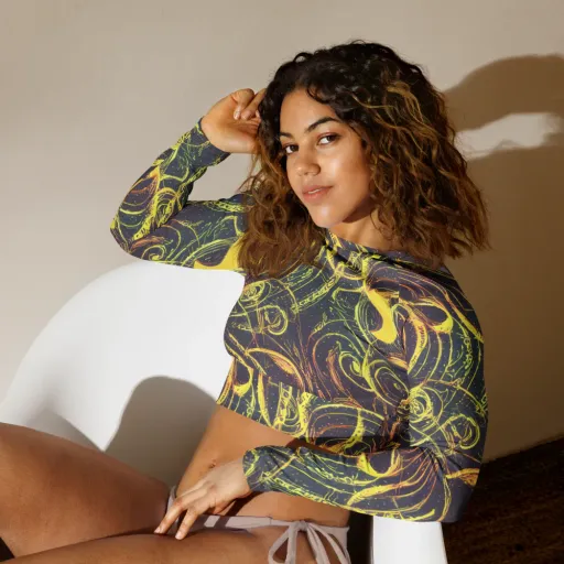 Lunar Riptide on a Long Sleeve Crop Top
