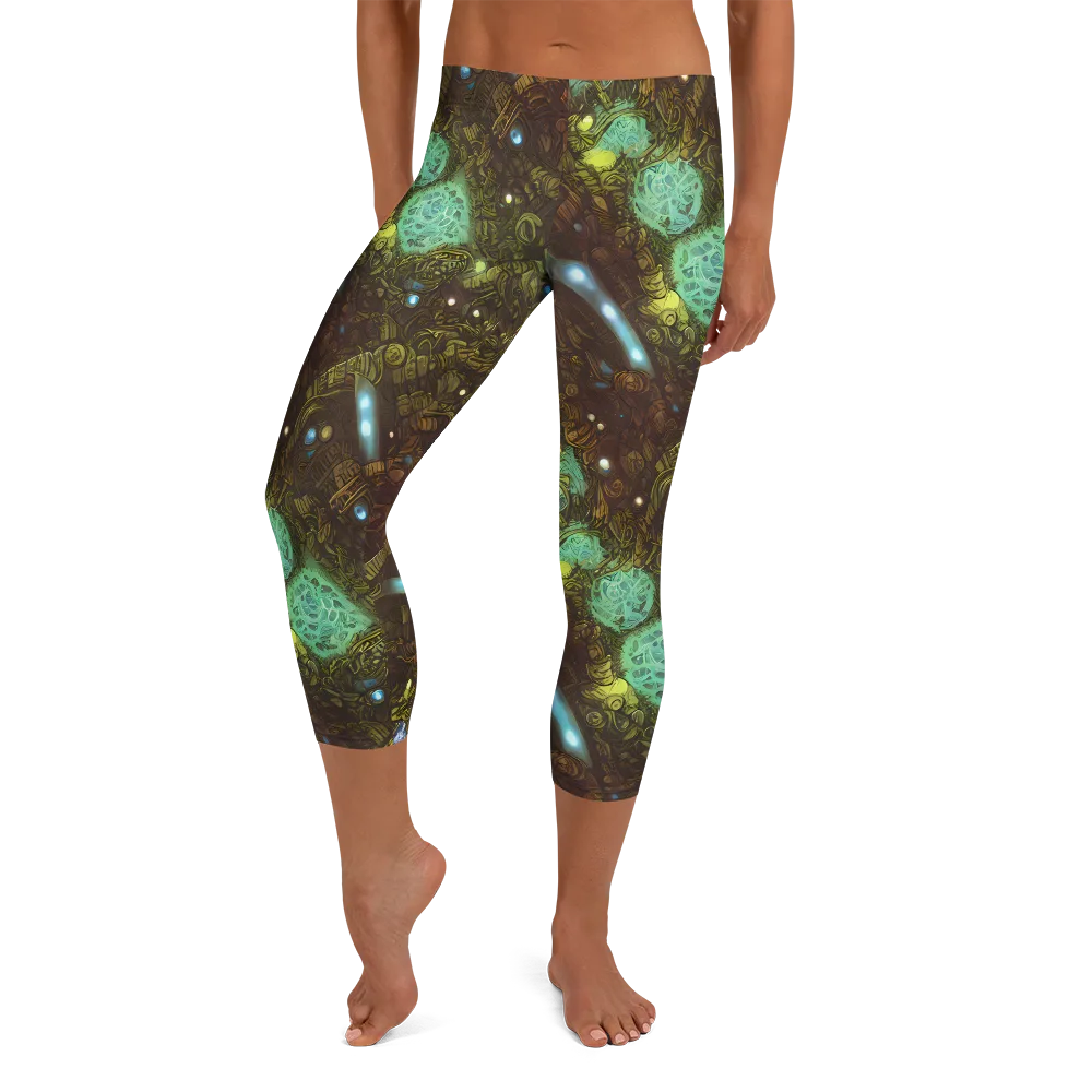 Bioluminescent Engine on Capri Leggings — Front
