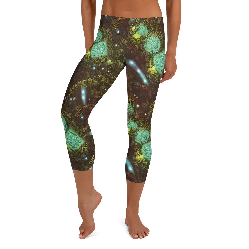 Bioluminescent Engine on Capri Leggings — Front