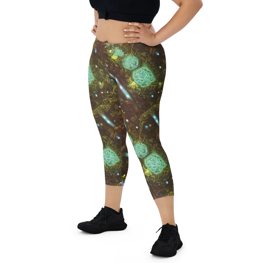 Bioluminescent Engine on Capri Leggings — Front