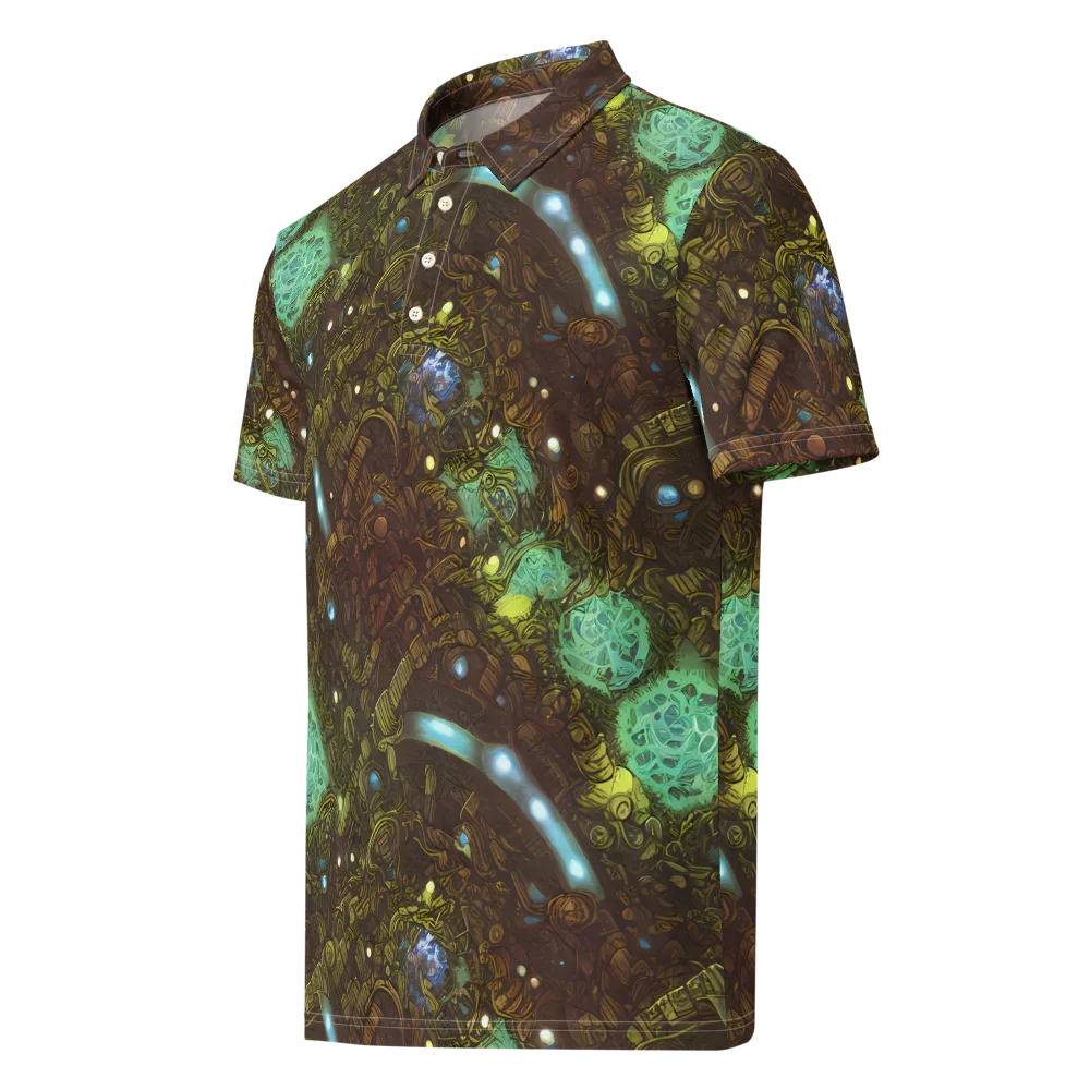 Bioluminescent Engine on Men's Slim Fit Polo Shirt — Left Front