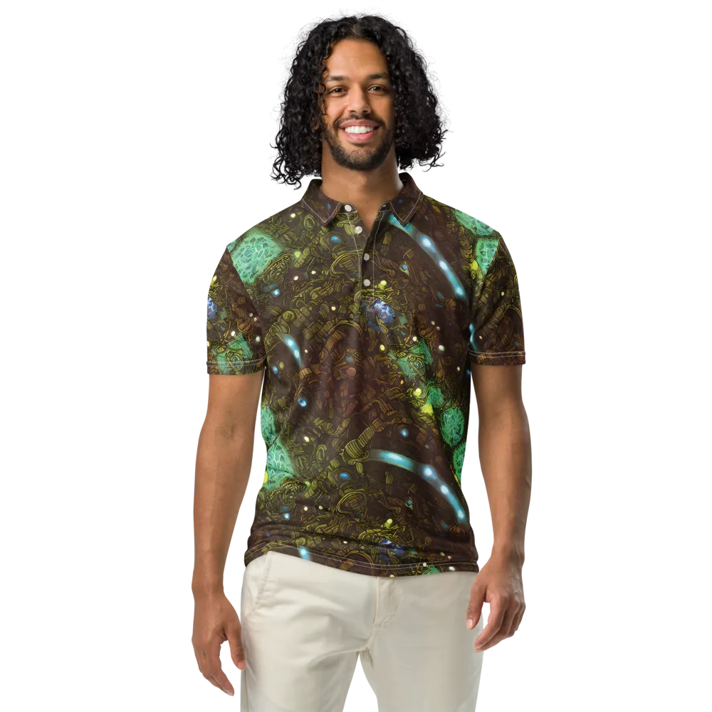 Bioluminescent Engine on Men's Slim Fit Polo Shirt — Front