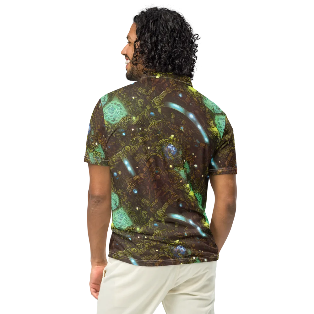Bioluminescent Engine on Men's Slim Fit Polo Shirt — Back