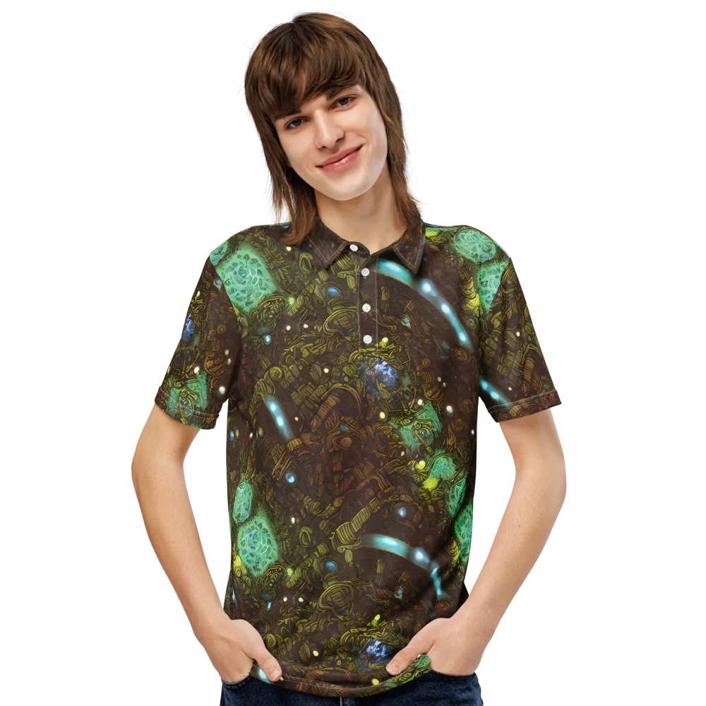 Bioluminescent Engine on Men's Slim Fit Polo Shirt — Front
