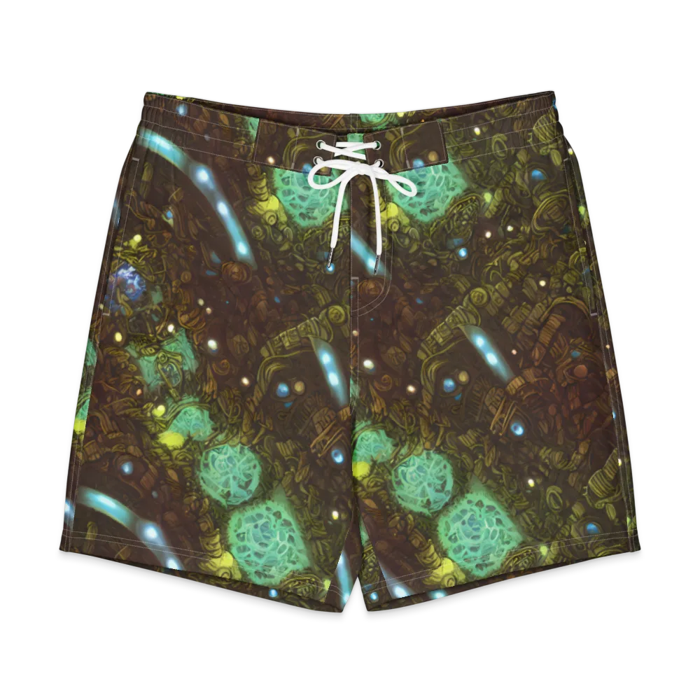 Bioluminescent Engine on Men's Board Shorts — Front