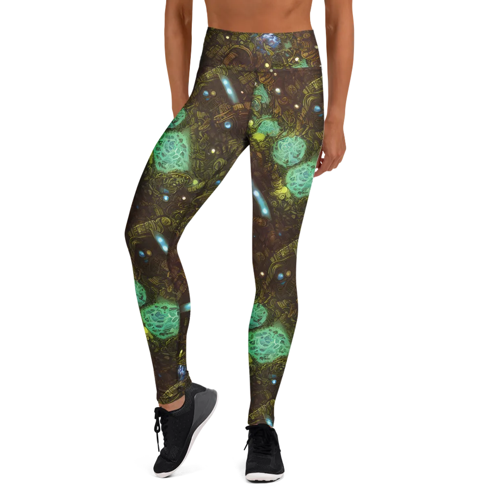 Bioluminescent Engine on Yoga Leggings — Front