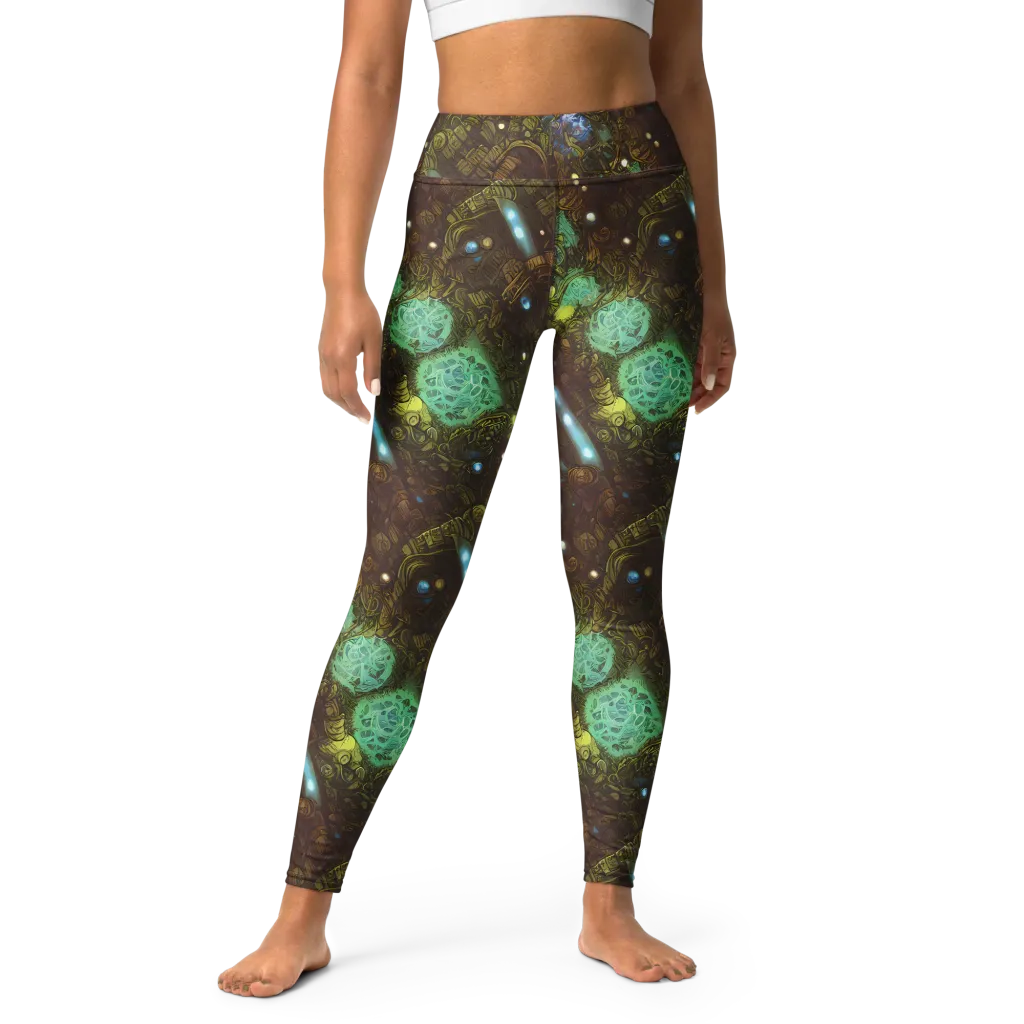 Bioluminescent Engine on Yoga Leggings — Front