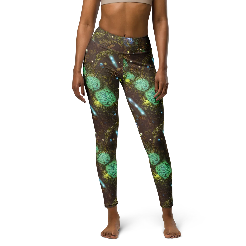 Bioluminescent Engine on Yoga Leggings — Front