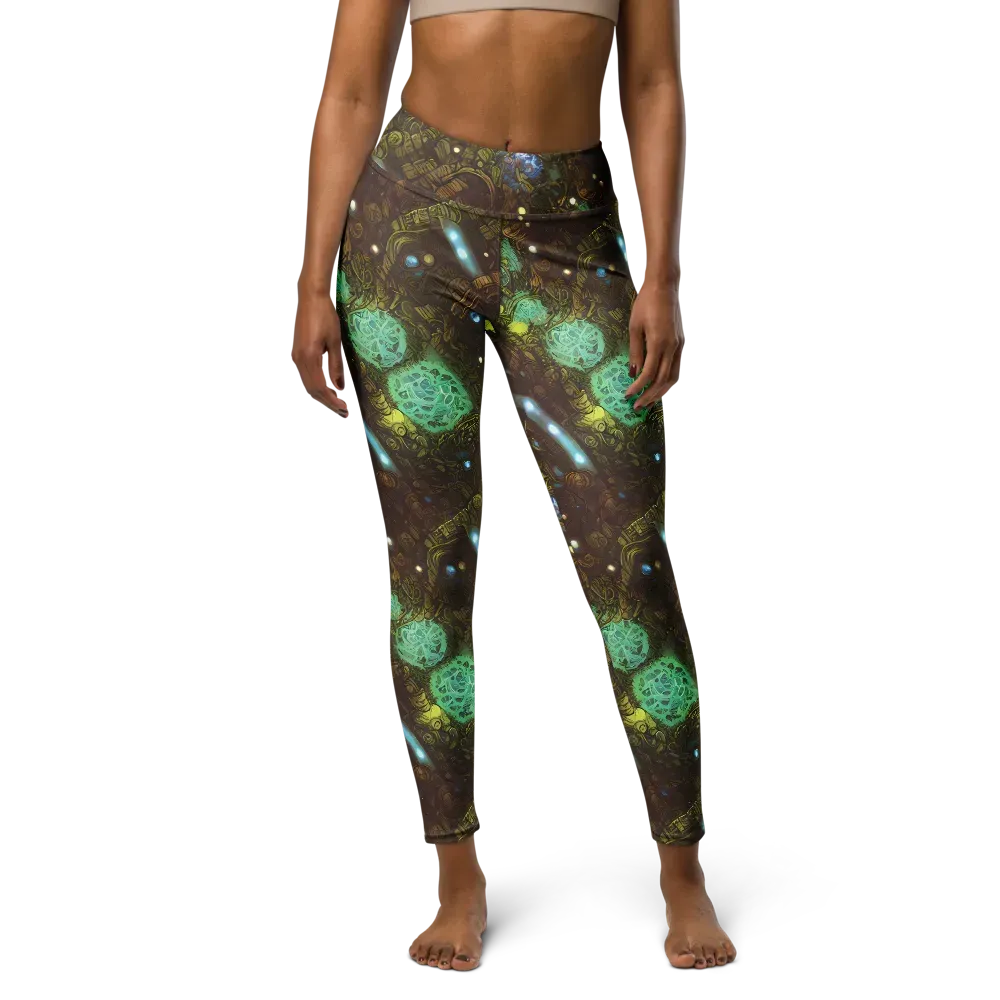 Bioluminescent Engine on Yoga Leggings — Front