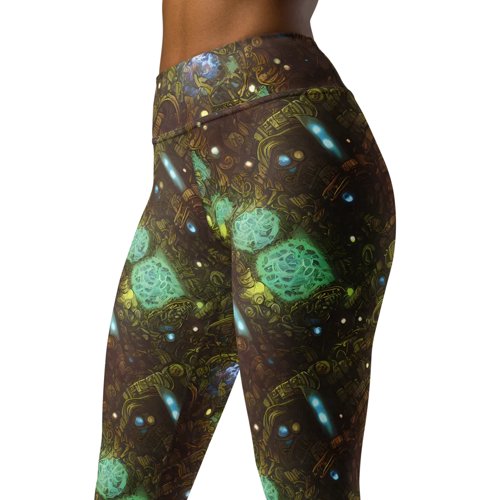 Bioluminescent Engine on Yoga Leggings — Left Front