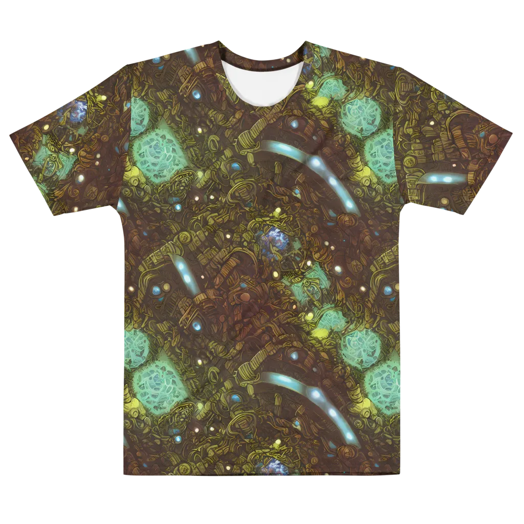 Bioluminescent Engine on Men's Cotton Crew Neck T-Shirt — Front
