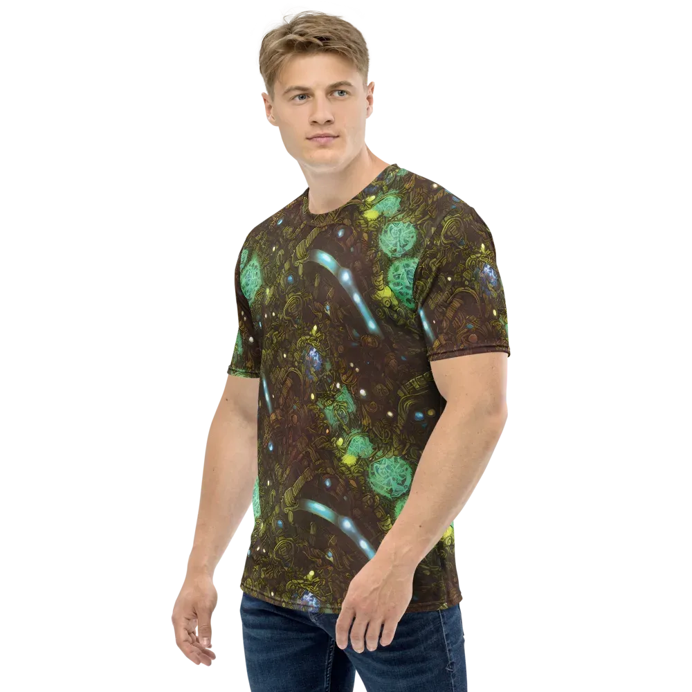 Bioluminescent Engine on Men's Crew Neck T-Shirt — Left