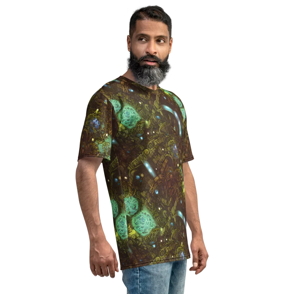 Bioluminescent Engine on Men's Crew Neck T-Shirt — Right
