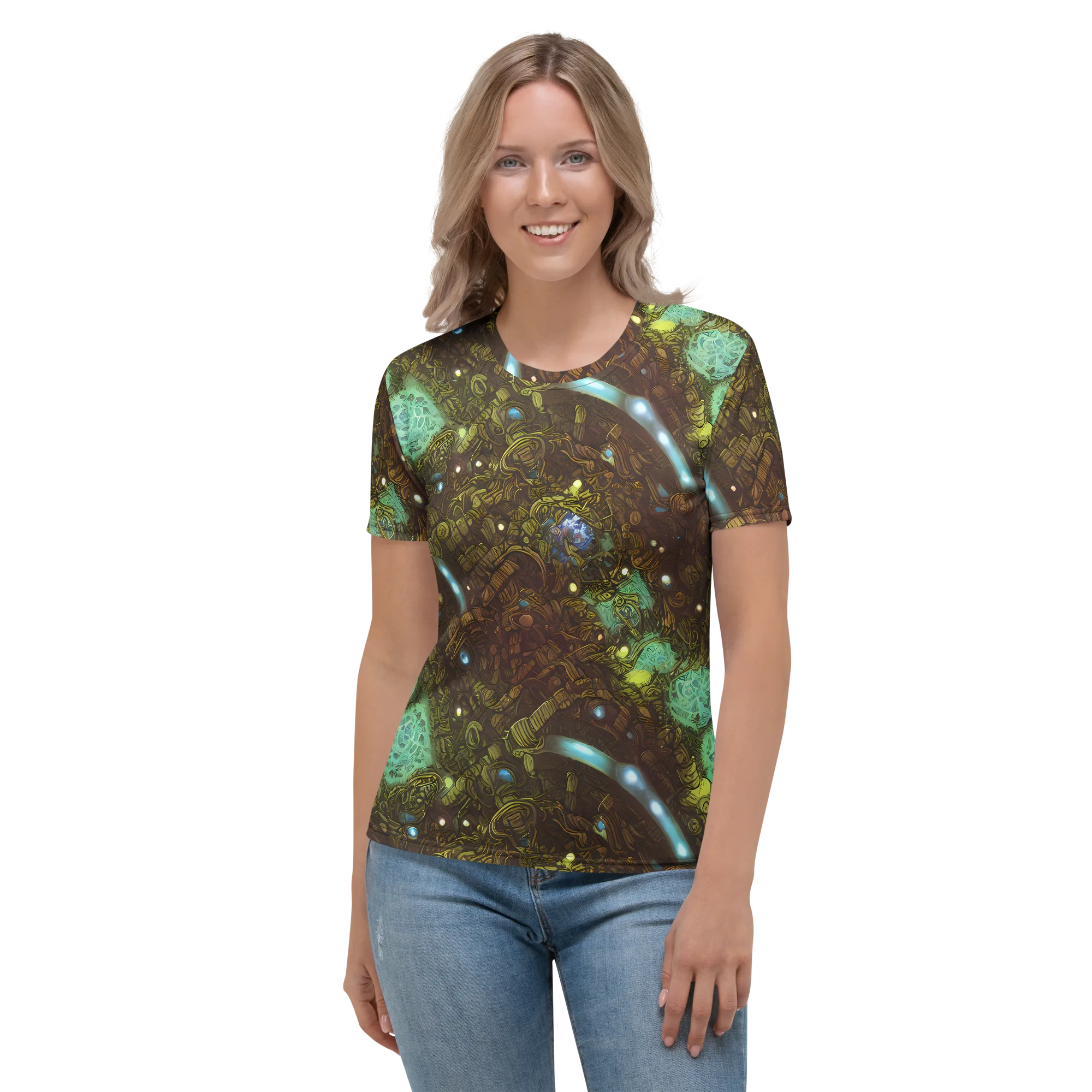 Bioluminescent Engine on Women's Crew Neck T-Shirt — Front
