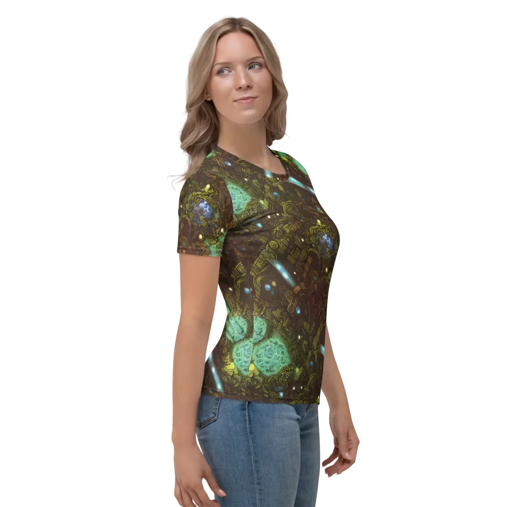 Bioluminescent Engine on Women's Crew Neck T-Shirt — Right