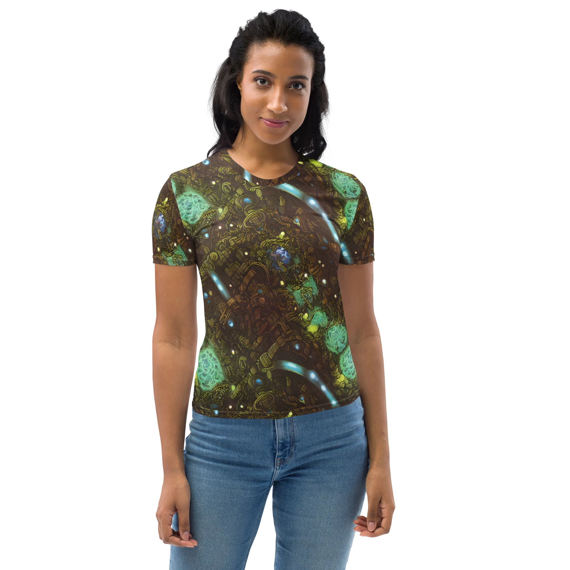 Bioluminescent Engine on Women's Crew Neck T-Shirt — Front