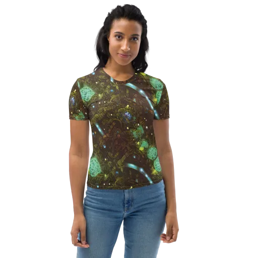 Bioluminescent Engine on a Women's Crew Neck T-Shirt