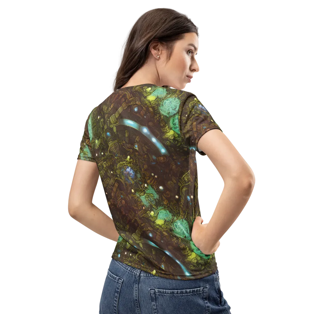 Bioluminescent Engine on Women's Crew Neck T-Shirt — Back