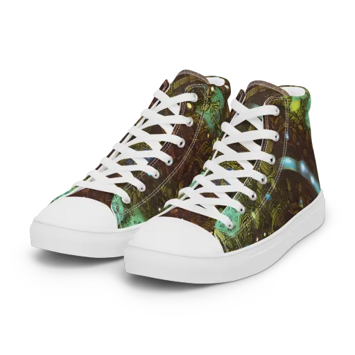 Bioluminescent Engine on a Women's High Top Canvas Shoes
