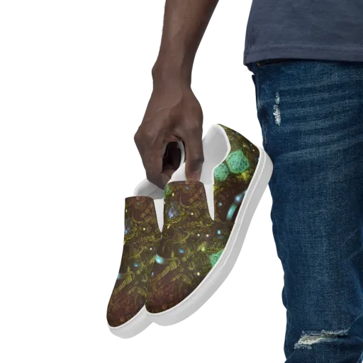Bioluminescent Engine on a Men's Slip-On Canvas Shoes