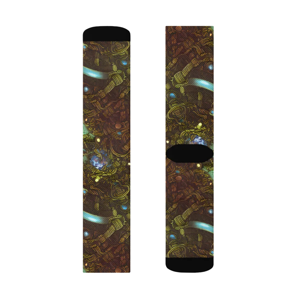 Bioluminescent Engine on Socks — Left Sock