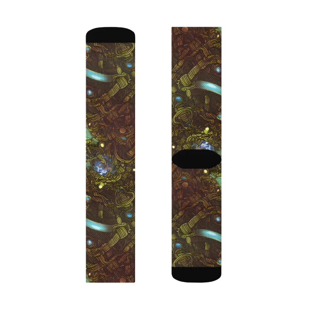 Bioluminescent Engine on Socks — Right Sock