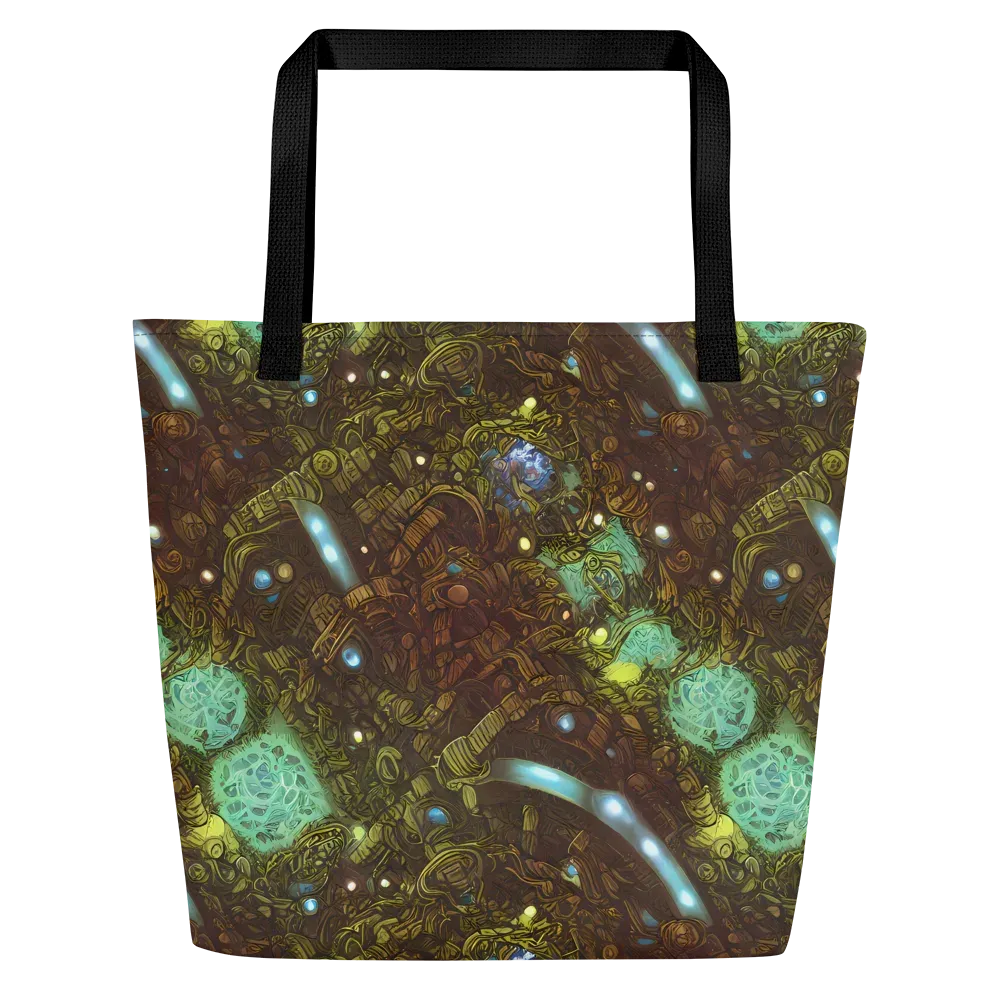 Bioluminescent Engine on Large Tote Bag W/ Pocket — Front
