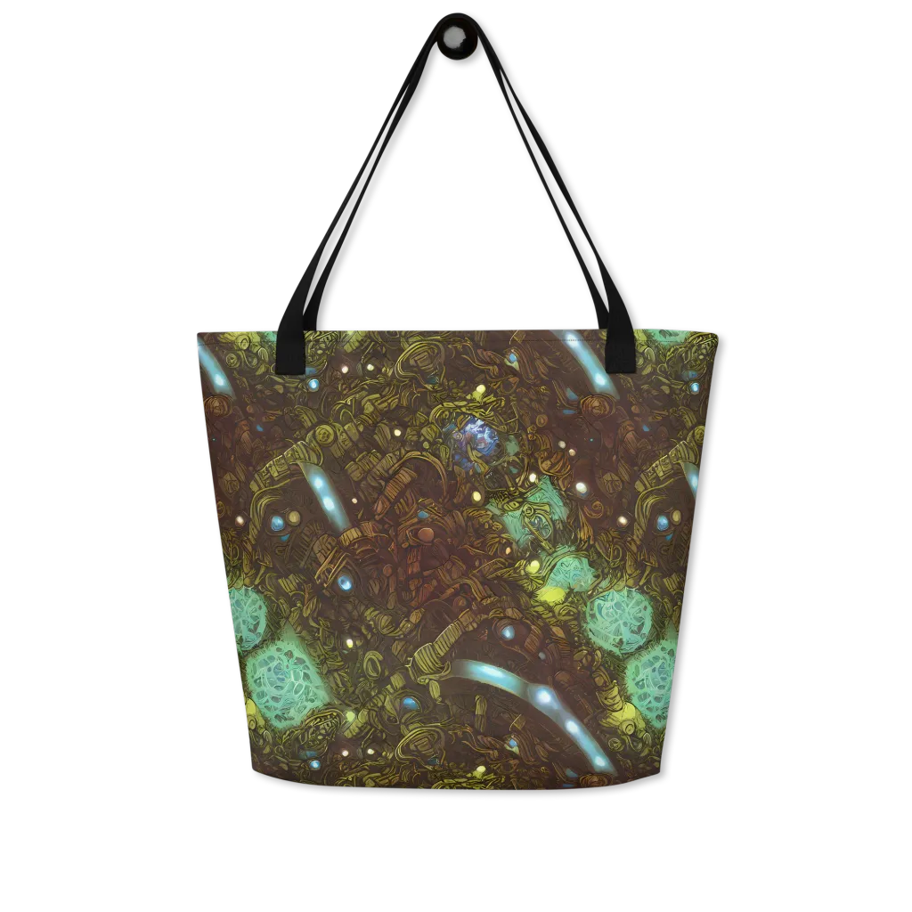 Bioluminescent Engine on Large Tote Bag W/ Pocket — Front